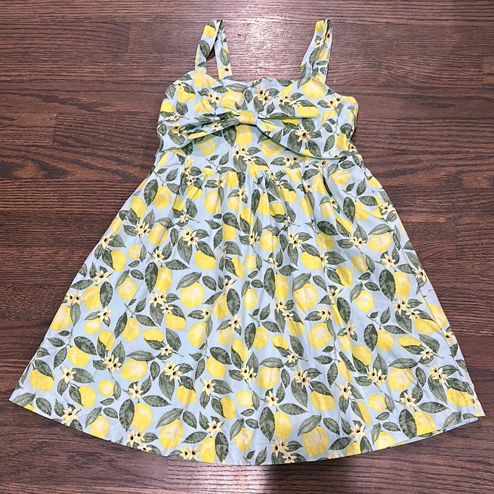 Btween Beautiful Blue Lemon Print Kids Dress